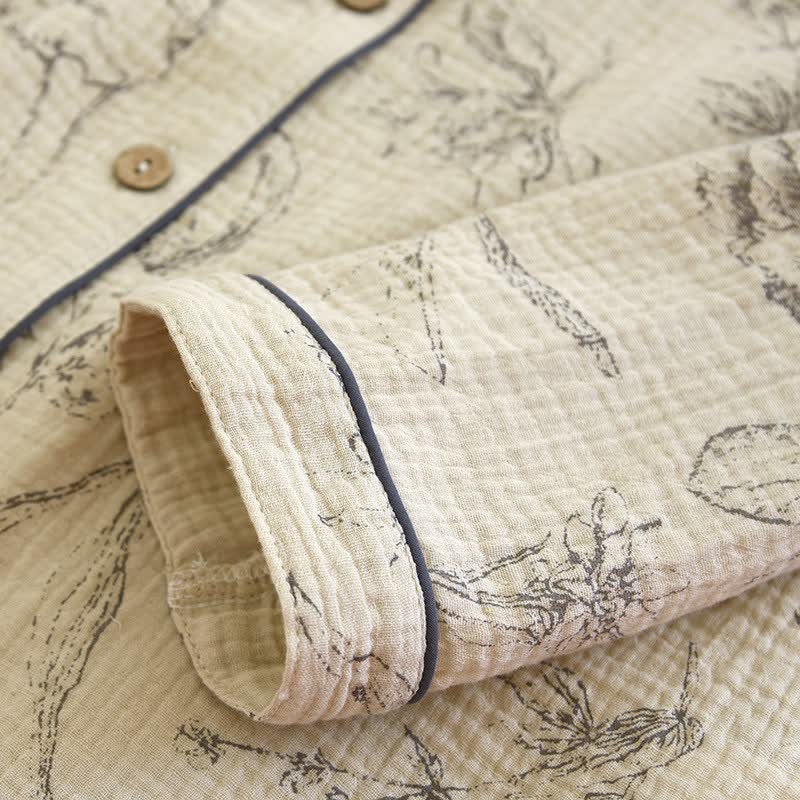 Ensemble de vêtements d'intérieur élégant en coton à motif floral vintage - image 10
