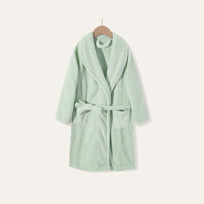 Peignoir simple et chaud pour enfants, en peluche ferme. - Vert - Enfant : 130 cm - image 11