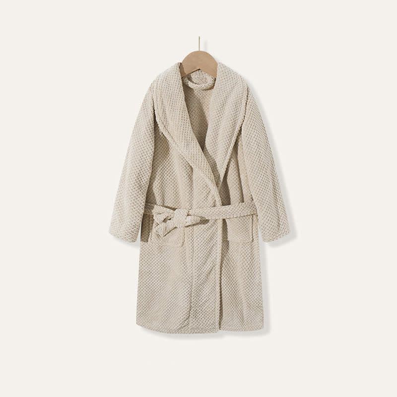 Peignoir simple et chaud pour enfants, en peluche ferme. - Café - Enfant : 160 cm - image 4