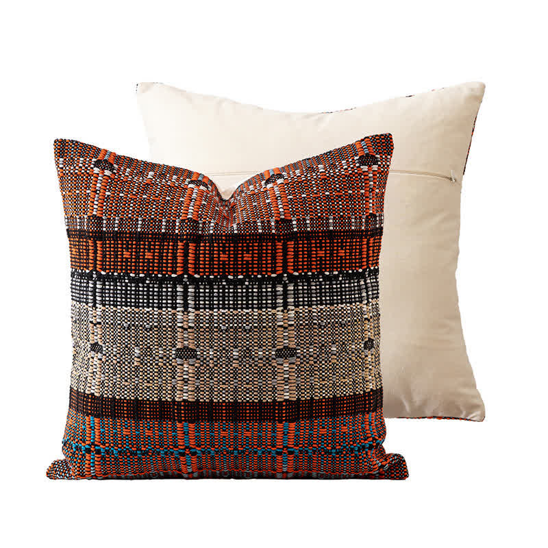 Housse de coussin faite à la main en fil de coton tissé - 45 cm x 45 cm - image 6
