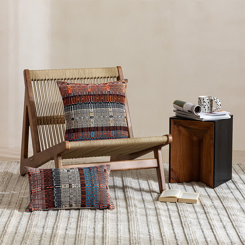 Housse de coussin faite à la main en fil de coton tissé - image 1
