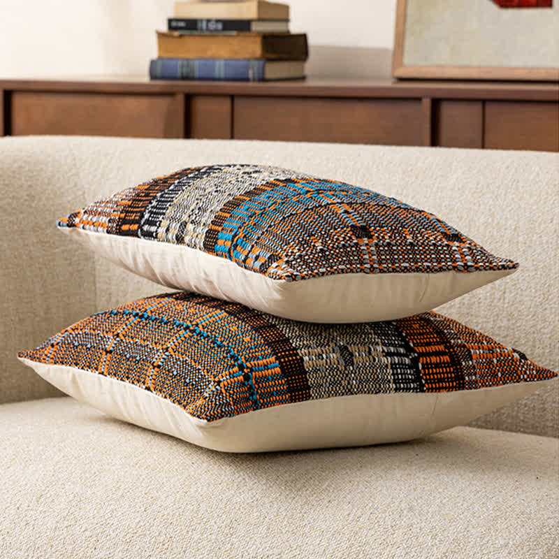 Housse de coussin faite à la main en fil de coton tissé - image 4