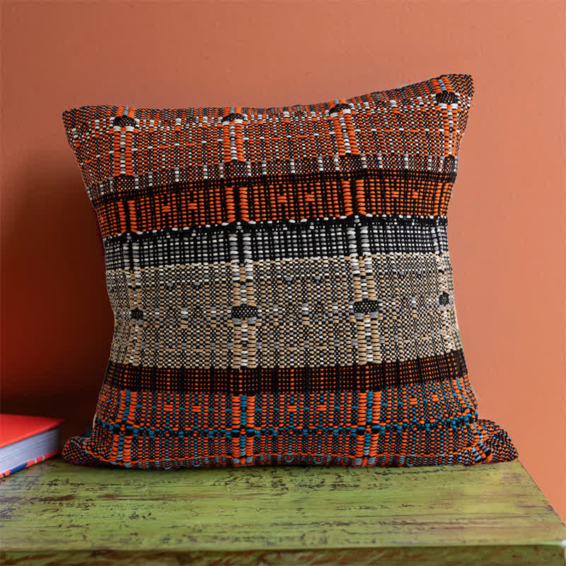 Housse de coussin faite à la main en fil de coton tissé - image 5