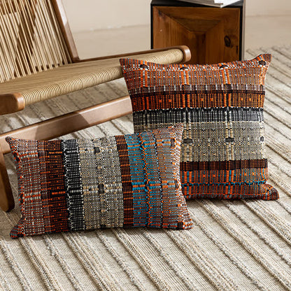 Housse de coussin faite à la main en fil de coton tissé - image 0