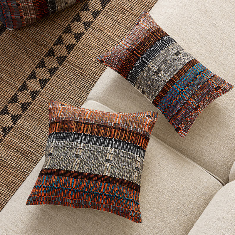Housse de coussin faite à la main en fil de coton tissé - image 2