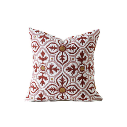 Housse de coussin en chenille style vintage - Rose - 45 cm x 45 cm - image 4