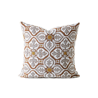 Housse de coussin en chenille style vintage - Brun - 45 cm x 45 cm - image 5