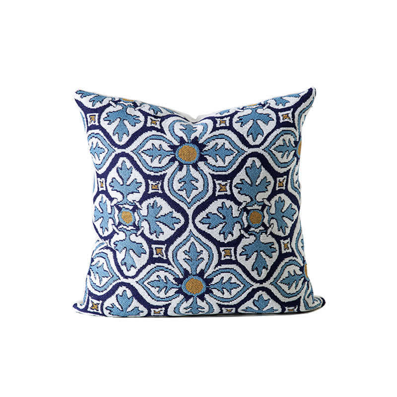 Housse de coussin en chenille style vintage - Bleu - 45 cm x 45 cm - image 3