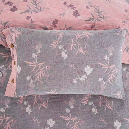 Ensemble de literie en coton double épaisseur à motif de feuilles de bambou (4 pièces) - image 5