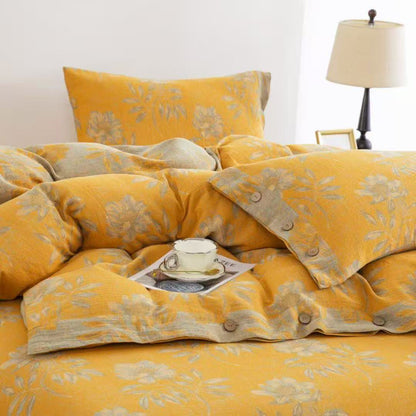 Ensemble de literie en gaze de coton à motif floral (4 pièces) - image 3