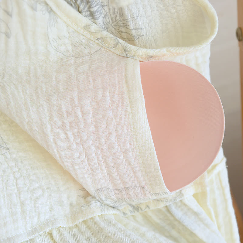 Ensemble pyjama en coton à imprimé feuilles, composé d'un débardeur et d'un sous-vêtement en coton. - image 8