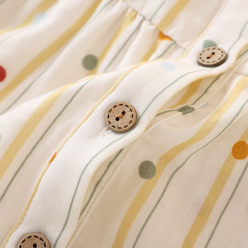 Ensemble pyjama en coton rayé avec haut à pois - image 5