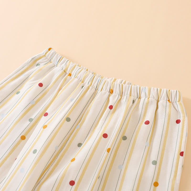 Ensemble pyjama en coton rayé avec haut à pois - image 6