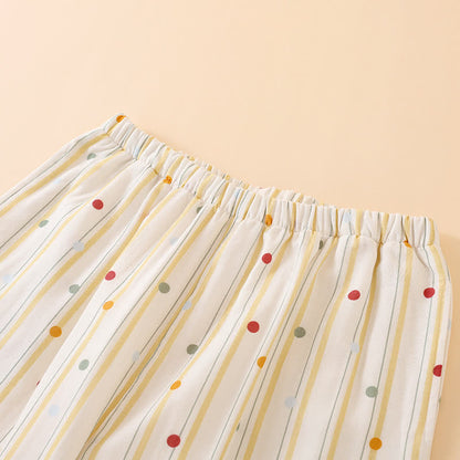 Ensemble pyjama en coton rayé avec haut à pois - image 6