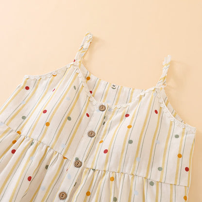 Ensemble pyjama en coton rayé avec haut à pois - image 3