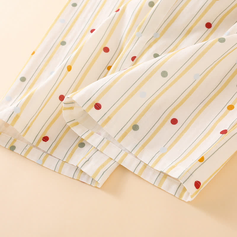 Ensemble pyjama en coton rayé avec haut à pois - image 7