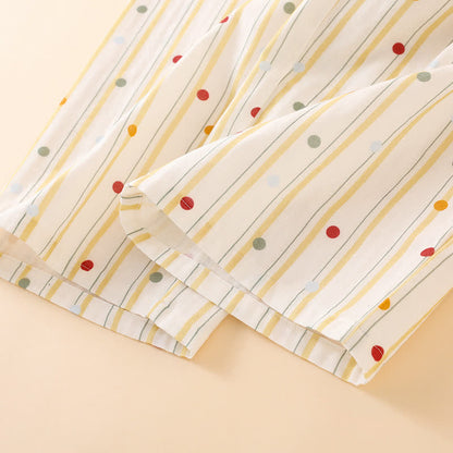 Ensemble pyjama en coton rayé avec haut à pois - image 7