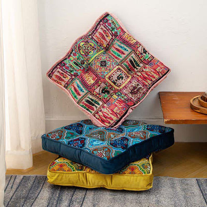 Coussin de chaise de sol marocaine avec liens - image 2