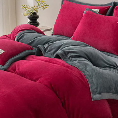 Ensemble de literie réversible et chaud en peluche (4 pièces) - image 3