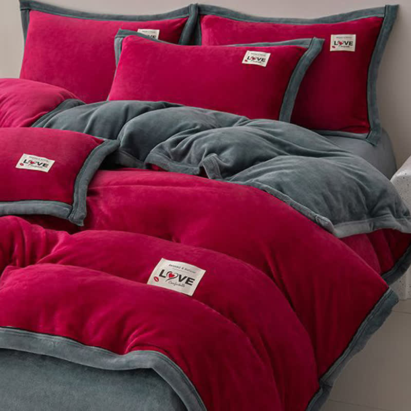 Ensemble de literie réversible et chaud en peluche (4 pièces) - image 2