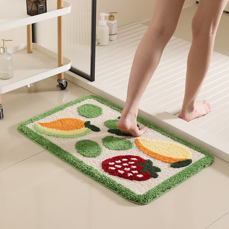 Tapis de bain amusant et antidérapant à motif de fruits - B - 50 cm x 80 cm - image 2