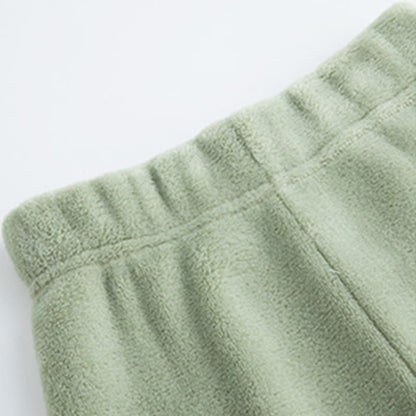 Ensemble de vêtements d'intérieur en peluche unie pour enfants avec fermeture éclair - image 3
