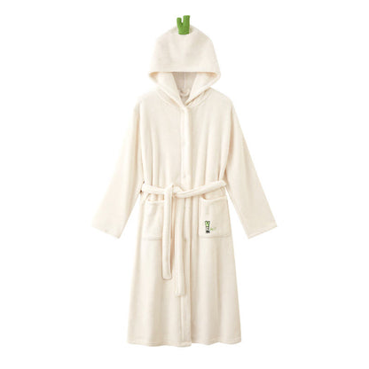 Peignoir assorti pour toute la famille, uni et à capuche - image 4