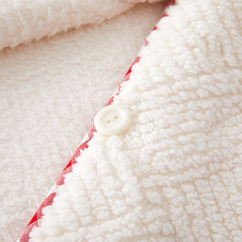 Peignoir à capuche rayé et texturé avec boutons moelleux - image 10