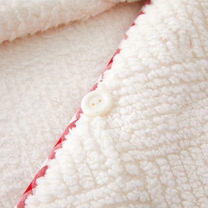 Peignoir à capuche rayé et texturé avec boutons moelleux - image 10
