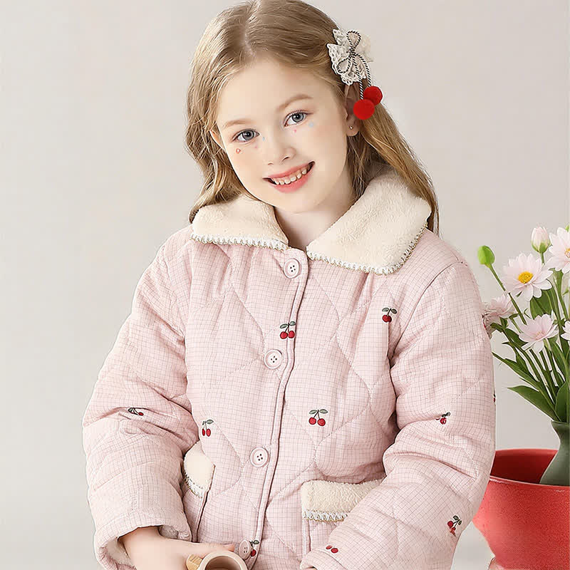 Ensemble de vêtements d'intérieur matelassés à motif cerises pour enfants - image 4