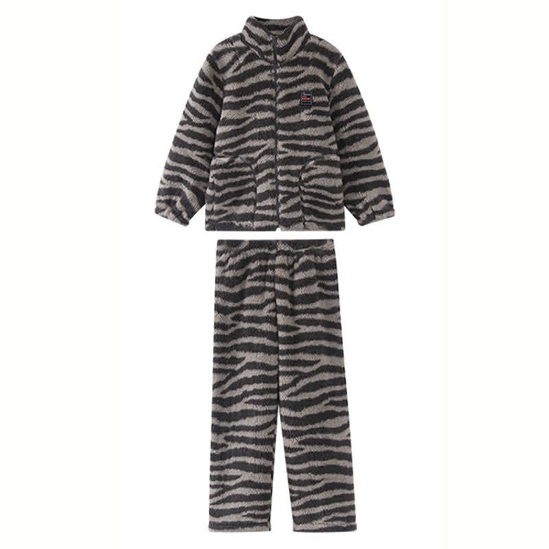 Ensemble de vêtements d'intérieur pour enfants avec motif zèbre et fermeture éclair - image 4