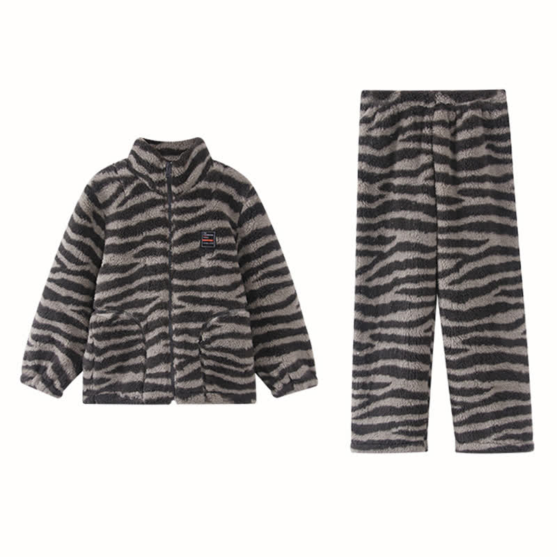 Ensemble de vêtements d'intérieur pour enfants avec motif zèbre et fermeture éclair - image 5