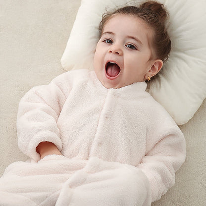 Peignoir bébé en peluche unie - image 2