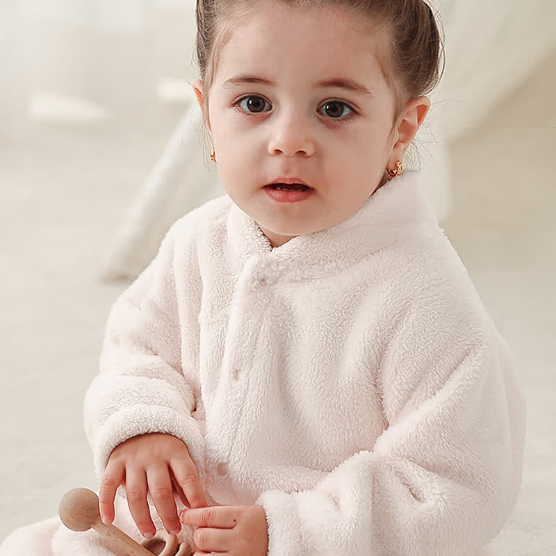 Peignoir bébé en peluche unie - image 4