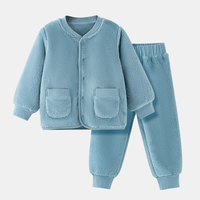 Peignoir bébé en peluche unie - Bleu - vêtements d'intérieur - Enfant : 130 cm - image 12