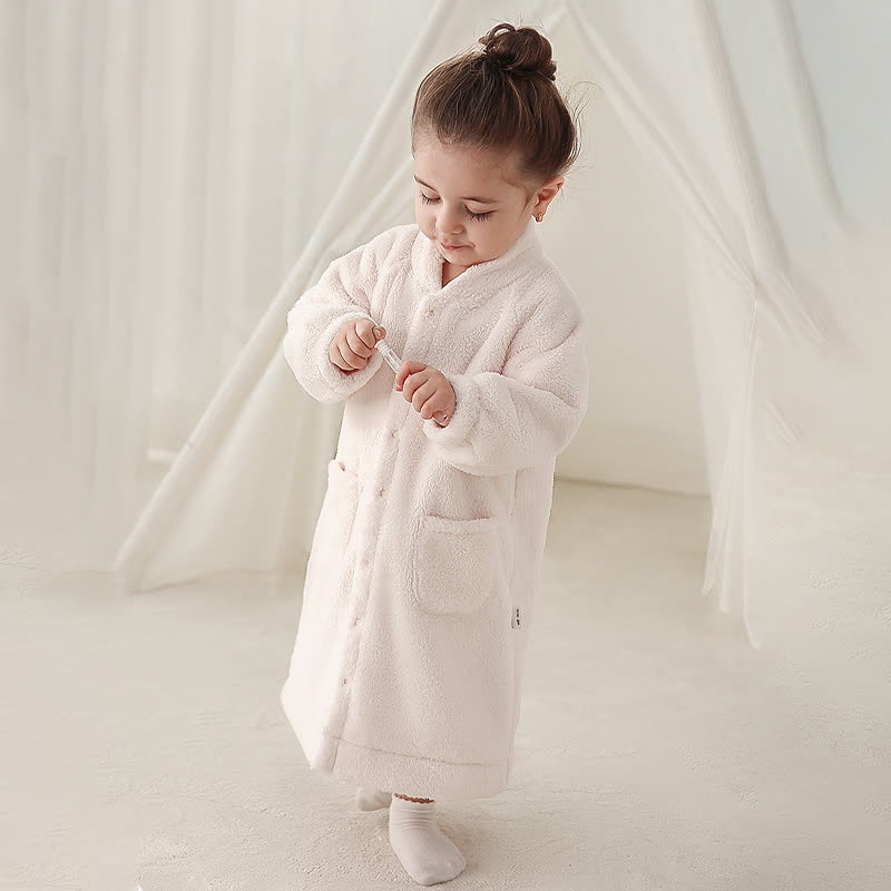 Peignoir bébé en peluche unie - image 1