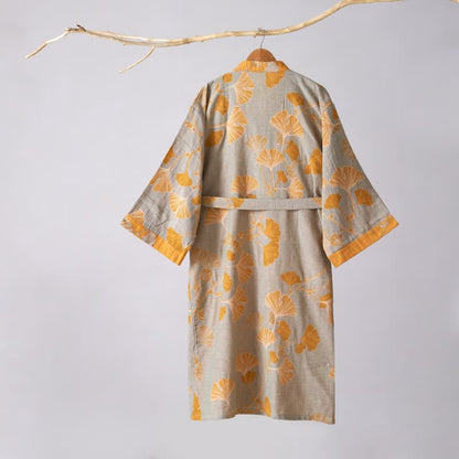 Peignoir kimono en gaze de coton et ginkgo - image 57