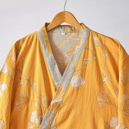 Peignoir kimono en gaze de coton et ginkgo - image 52