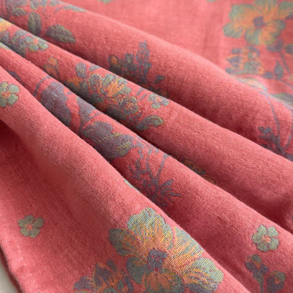 Pyjama oriental en gaze de coton à motif de pivoines roses - image 4