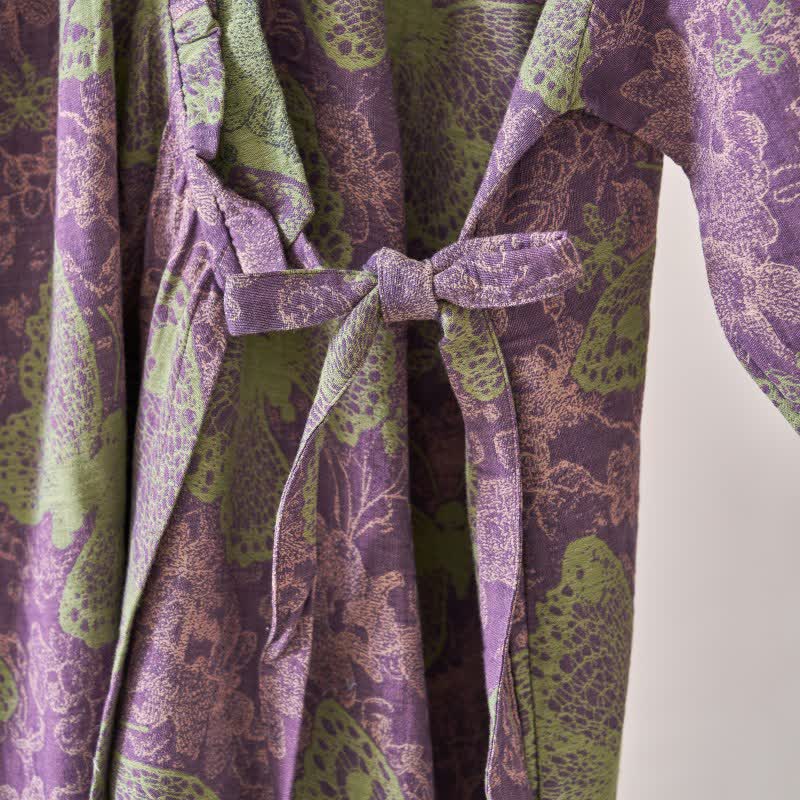 Chemise de nuit élégante en coton à volants papillon - image 6