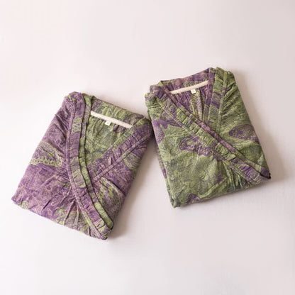 Chemise de nuit élégante en coton à volants papillon - image 2