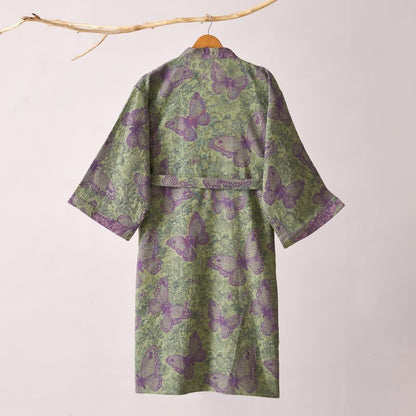 Peignoir de style kimono onirique en gaze de coton à motif papillon - image 4