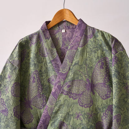 Peignoir de style kimono onirique en gaze de coton à motif papillon - image 5