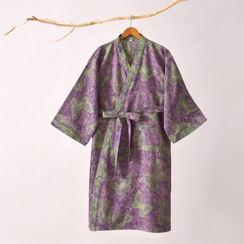 Peignoir de style kimono onirique en gaze de coton à motif papillon - image 10
