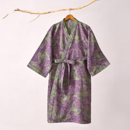 Peignoir de style kimono onirique en gaze de coton à motif papillon - image 10