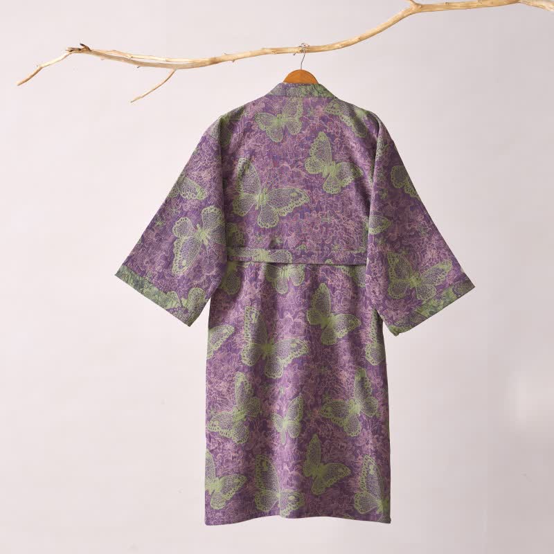 Peignoir de style kimono onirique en gaze de coton à motif papillon - image 11