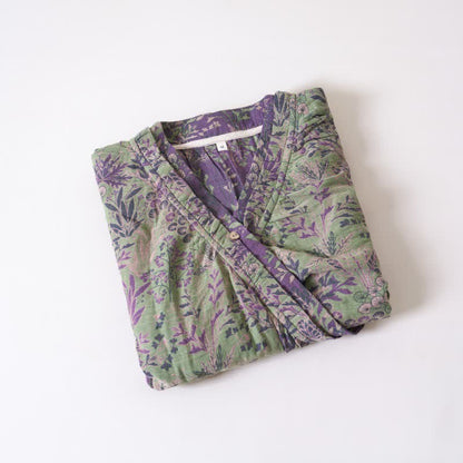 Chemise de nuit en coton à volants à motifs botaniques - image 3