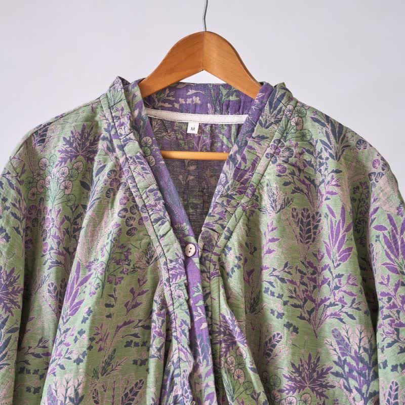 Chemise de nuit en coton à volants à motifs botaniques - image 4