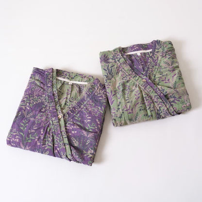 Chemise de nuit en coton à volants à motifs botaniques - image 2