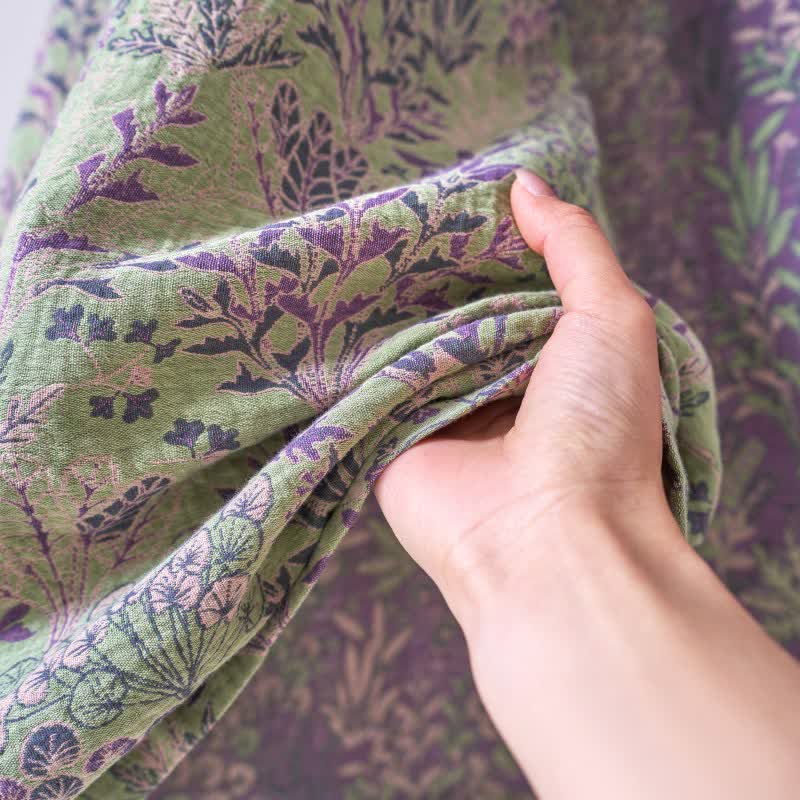 Kimono en gaze de coton avec housse à motifs botaniques - image 15